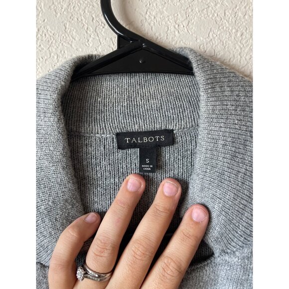 Talbots‎ Gray Wool Women's Sweater Jacket One Button Closure w/ Pockets Size S - Picture 4 of 4